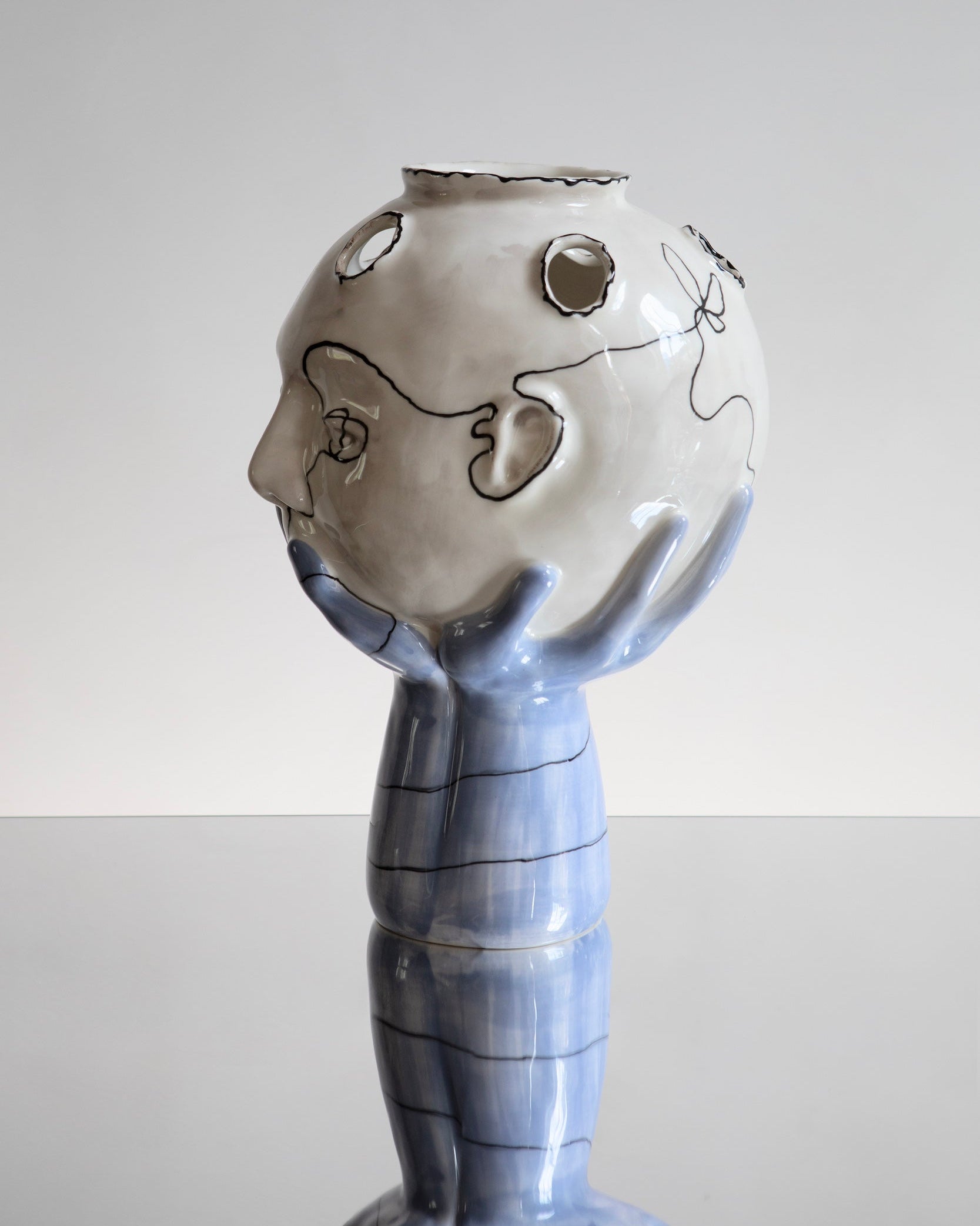 Head in Hands Wish Vase